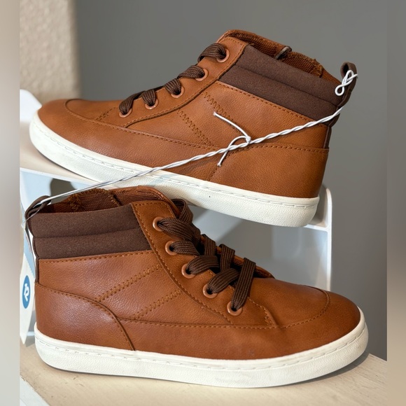 Cat & Jack Other - Cat & Jack Shoes Sneakers Fenix High Tops Boots Brown Toddler Boys 12 New